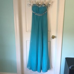 La Femme formal prom gown with sequins.